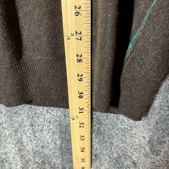 KJUS Sweater Mens 54 XL Brown V-neck Wool Cashmere Blend Soft Preppy Pullover - Picture 6 of 7
